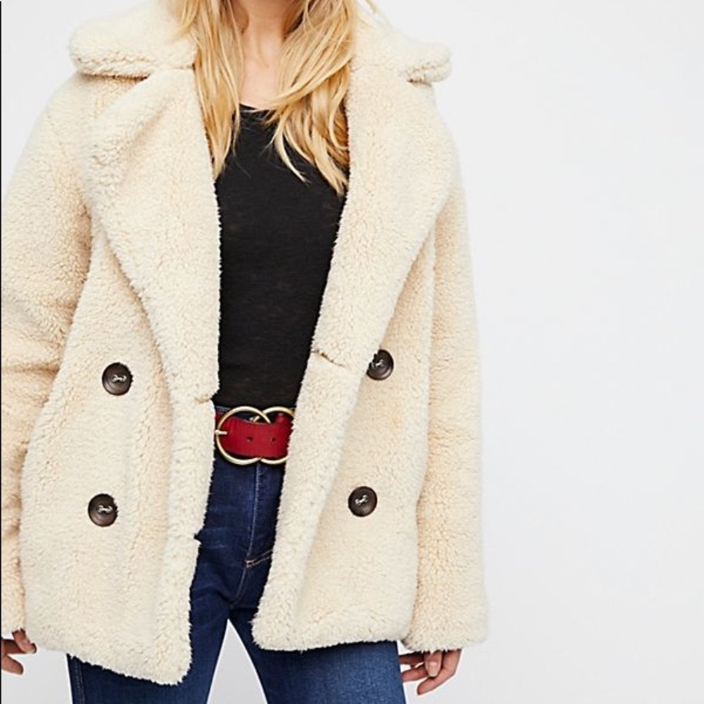 Free People Teddy Peacoat (SMALL) NEW W TAGS